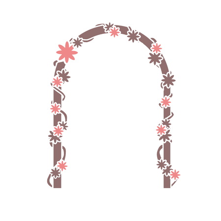 Vector - Floral arch with white background and the place to text. Wedding arch. Decoration.のイラスト素材