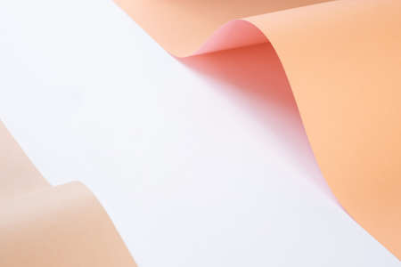 Paper nude color wave on white backgroundの写真素材