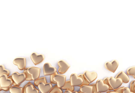 Many 3d heart shapes come together Like a warm and beautiful loveの写真素材