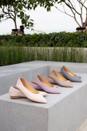 Beautiful feet for women who are beautiful whenever they are beautiful. Working feet or wearing them to travelの写真素材