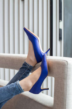 Beautiful feet for women who are beautiful whenever they are beautiful. Working feet or wearing them to travelの写真素材