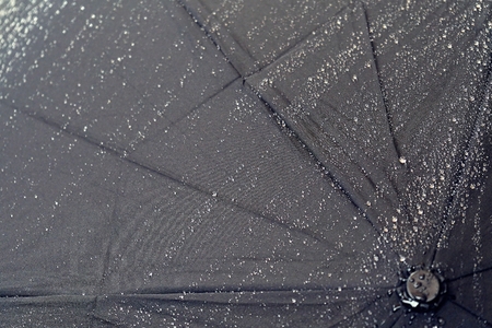 close up water drop on umbrella,selective focusの写真素材