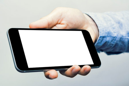 Show your device, show your identity, mobile phone, modern.