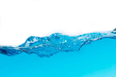 lue water surface with bubbles and waves on a white background.の写真素材