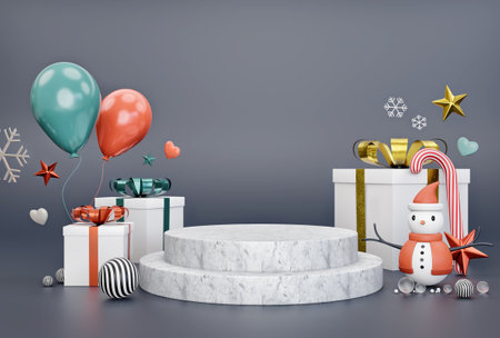 Countdown Clock during The New Year with Christmas Eve gift boxes on a white background .3d rendering.の写真素材