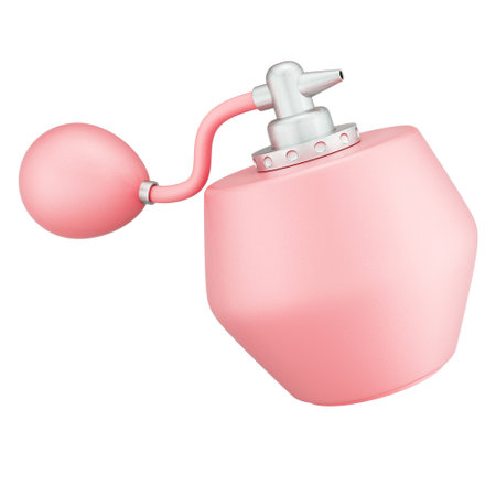 Pastel Pink Classic Perfume Spray, Isolated Object On White Background With Clipping path, Beauty and Cosmetic Concept, 3D, realistic, icon, 3d Illustrationの写真素材