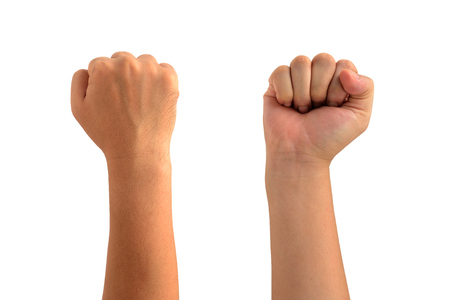 all side Man fist  Isolated on whiteの写真素材