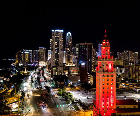 Skyline of beautiful city during the night