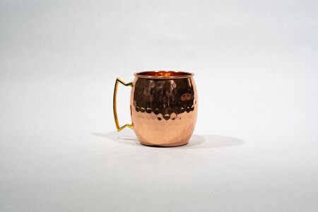 copper moscow mule mug on white backgroundの写真素材