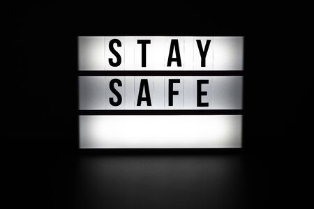 stay safe announcement on white backgroundの写真素材