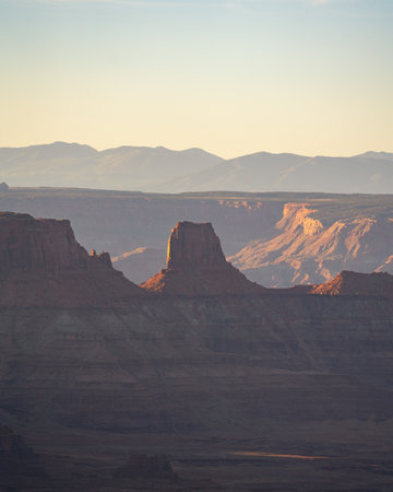 epic canyon during sunrise in canyonland utahの写真素材