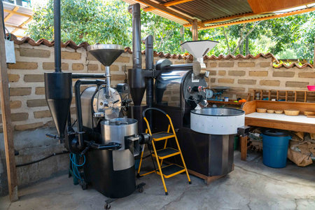 outdoor equipment used for coffee outside of cafe breweryの写真素材