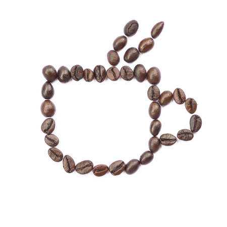 coffee beans isolated on white background.の写真素材