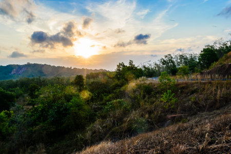 sunrise landscape background,morning timeの写真素材