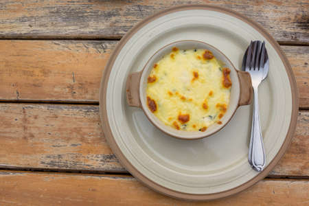 Cheese baked spinachの写真素材