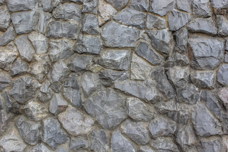 black stone rocks wallの写真素材