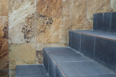 Black tiles steps as a backgroundの写真素材