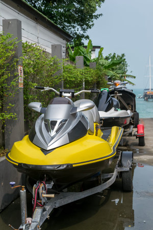 Water scooter or jet ski on the beach