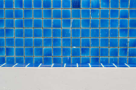 flowing water decorated in swimming poolの写真素材