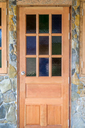 door in the stone wallの写真素材