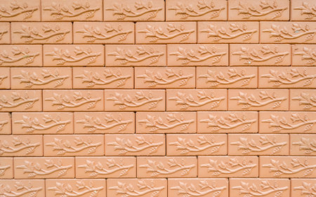 Brick flower design wall textureの写真素材