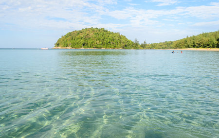 Beautiful crystal clear sea at Layan beach, Andaman Sea,Phuket in Thailandの写真素材