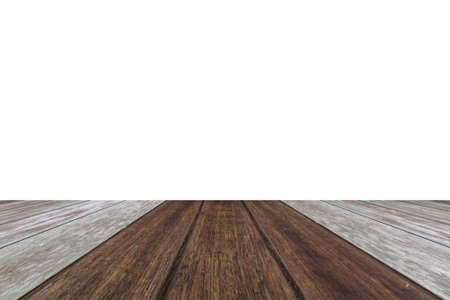 Empty top wood texture with white backgroundの写真素材
