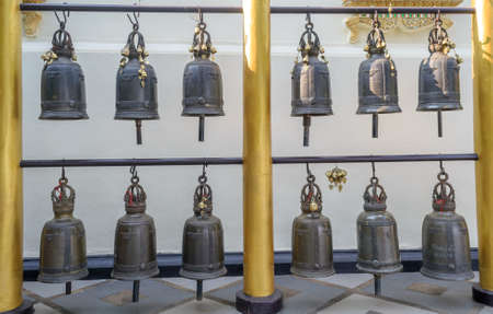 bells in a buddhist temple of Thailandの写真素材