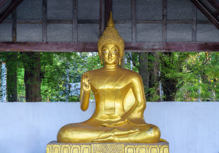 statue of gold Buddha in Temple Thailand