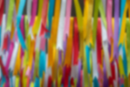 Blur background colorful ribbon for decorated celebrate partyの写真素材