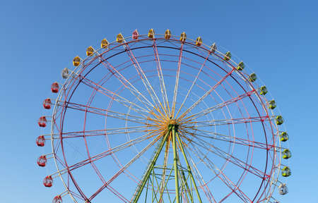 ferris wheel on the nice sky , color ful ferris wheel , ferris wheel in the park backgroundの写真素材
