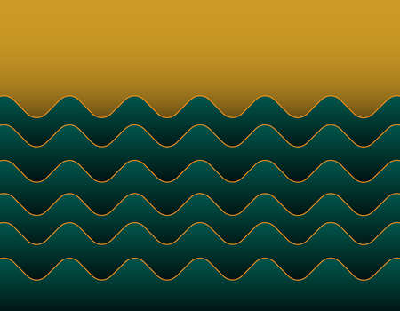 Abstract  background curve with luxury green goldのイラスト素材