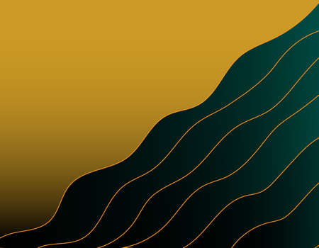Abstract background luxury green gold gradiend with smoth curveのイラスト素材