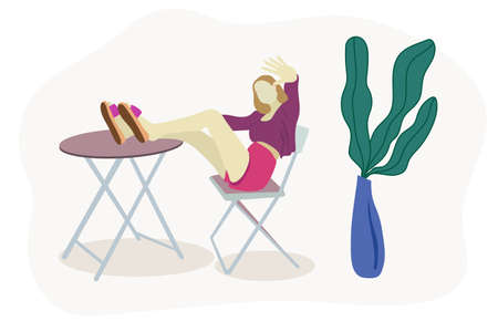young woman with life style concept on holidayのイラスト素材
