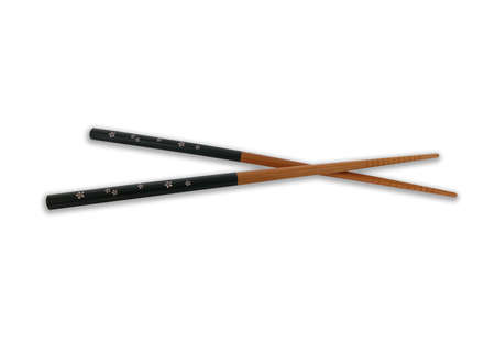 chopsticks isolated on white backgroundの写真素材