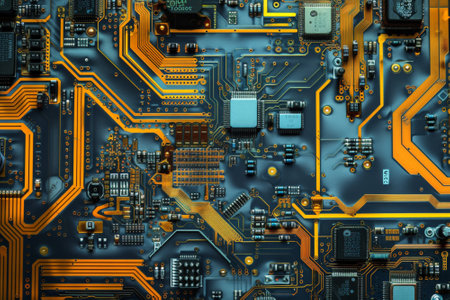 Abstract,close up of Mainboard Electronic computer background. (logic board)の素材
