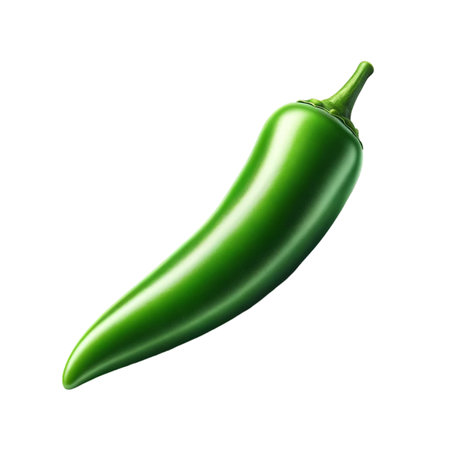 Green hot chili pepper isolated on white background. 3d illustration.の素材