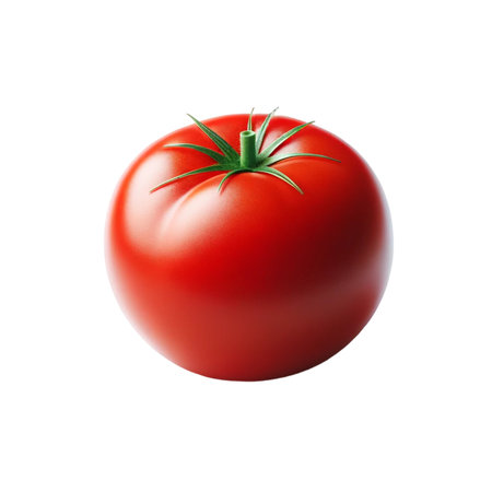 Tomato isolated on white background. 3d rendering, illustration.の素材