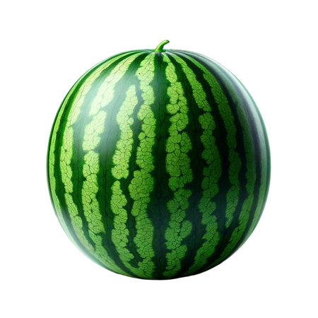 Watermelon isolated on white background. 3d rendering, 3d illustration.の素材