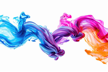 Abstract background of acrylic paint in water. Colorful abstract background.の素材