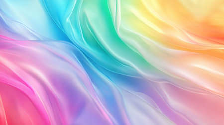 abstract background with smooth lines in rainbow colors, 3d renderの素材