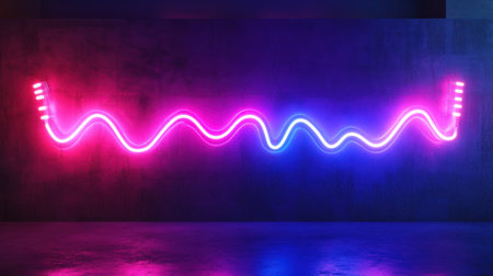 Neon light abstract background. 3d rendering, 3d illustration.の素材