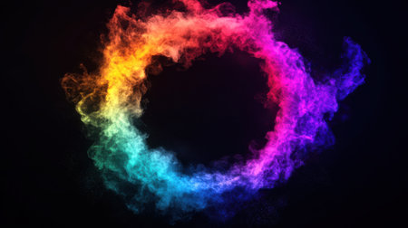 abstract colored dust explosion on a black background. Background for designの素材