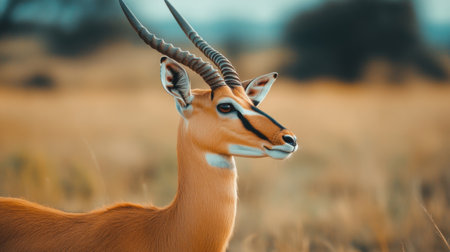 Impala antelope in Okavango Delta, Botswana, Africaの素材