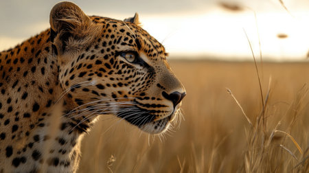 Leopard in the Okavango Delta - Moremi National Park in Botswanaの素材
