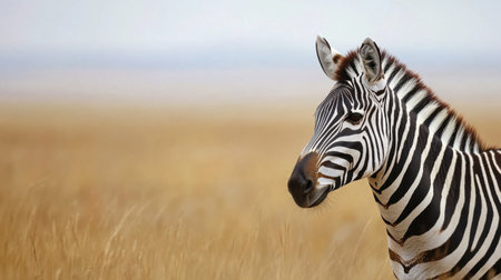 Zebra in the grasslands of the Okavango Delta, Botswana.の素材