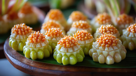 Thai dessert made from rice and coconut milk,Thailand.の素材