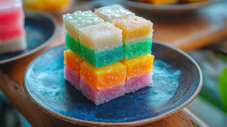 Colorful Thai dessert,Thai dessert made from rice flour.の素材