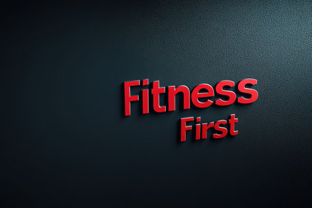 3d rendering of the word Fitness First on a black background.の素材