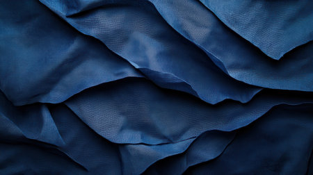 Texture of crumpled blue fabric as background, close-upの素材